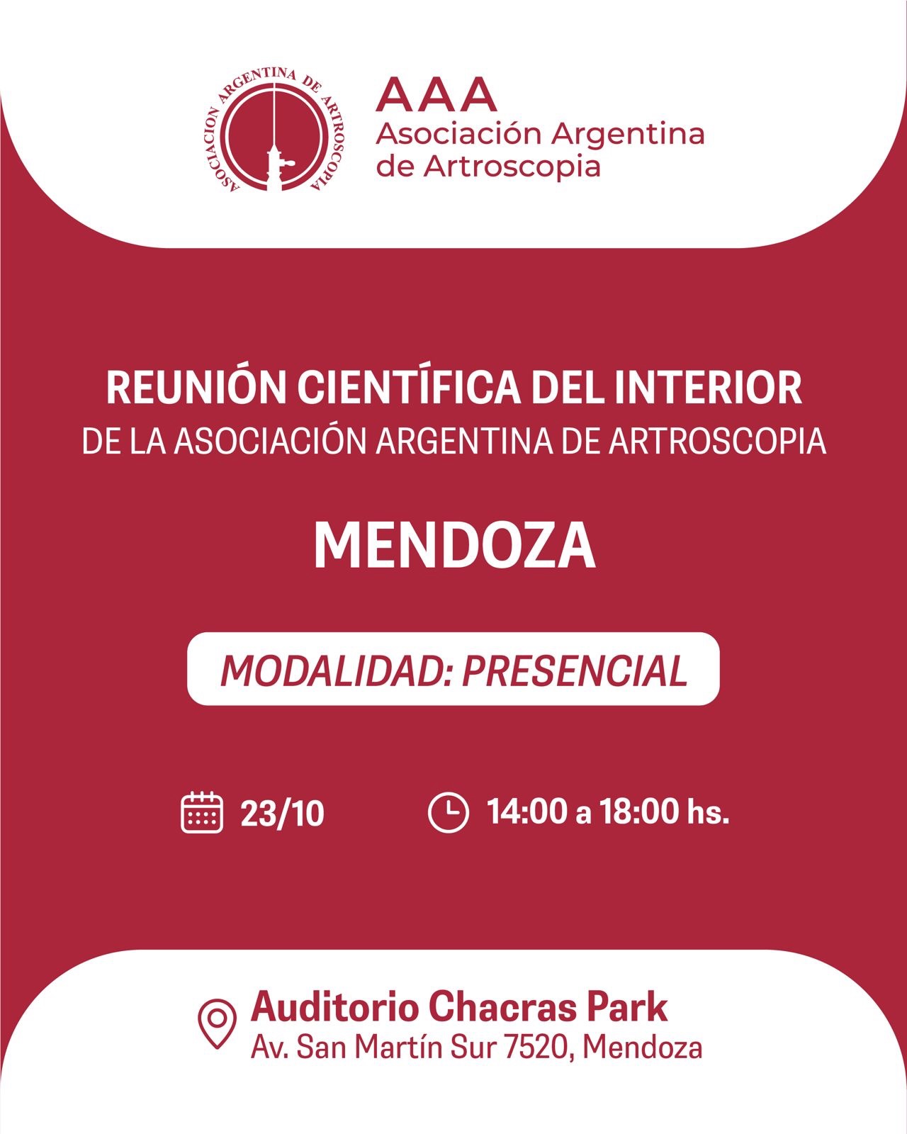 En este momento estás viendo Reunión científica del interior de la Asociación Argentina de Artroscopía